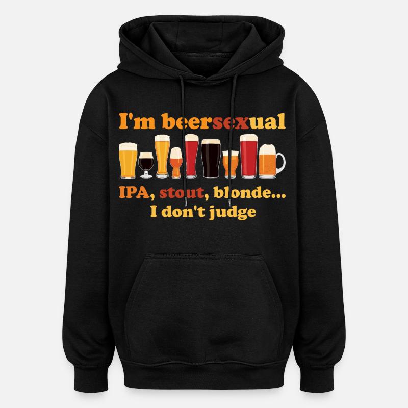 Ich bin ein biersexueller Biertrinker - Oversized Unisex Hoodie - Schwarz