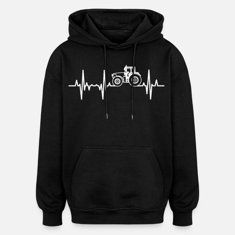 Traktor Herzfrequenz - Oversized Unisex Hoodie - Schwarz