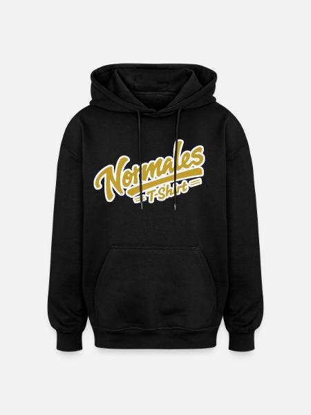 Normales T-Shirt gelb - Oversized Unisex Hoodie - Schwarz