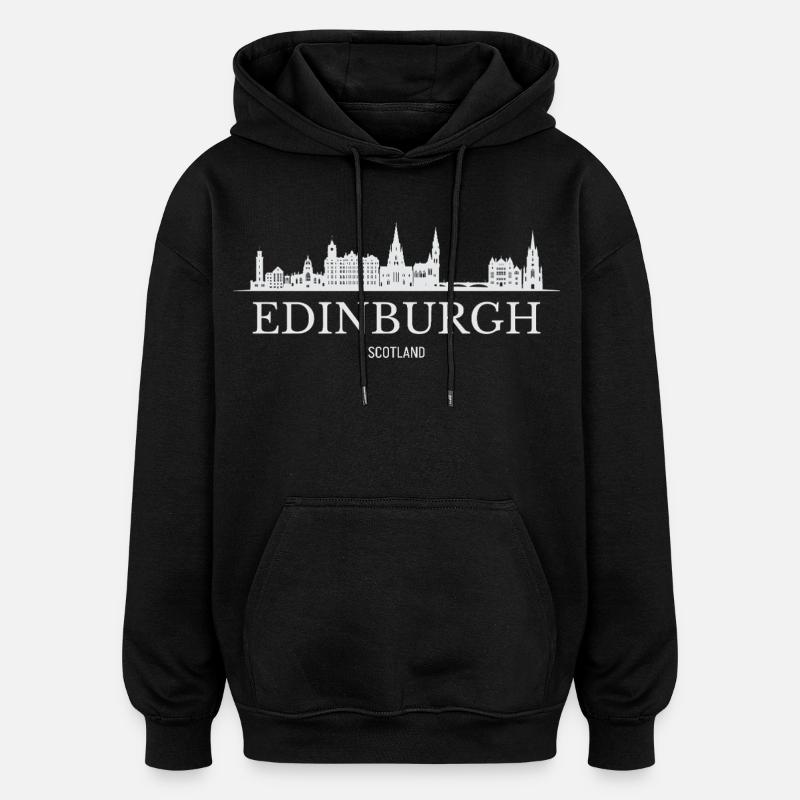 Silhouette d’Édimbourg, Édimbourg, Écosse - Sweat à capuche oversize unisexe - noir
