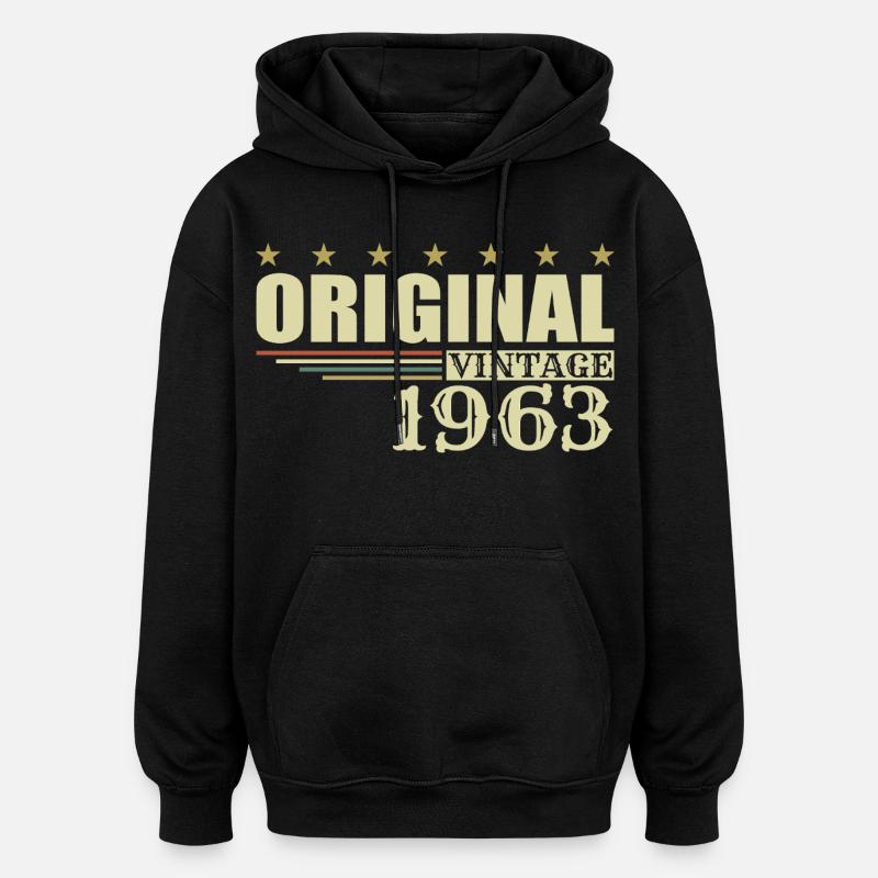1963 Anniversaire 1963 - Sweat à capuche oversize unisexe - noir