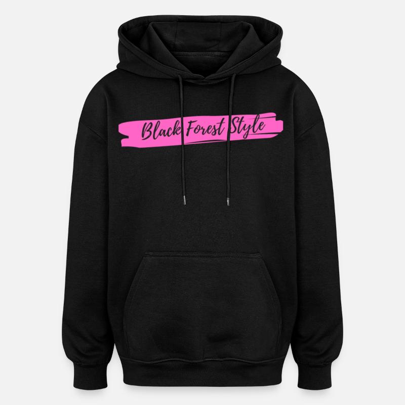 Style Forêt-Noire Rose - Sweat à capuche oversize unisexe - noir