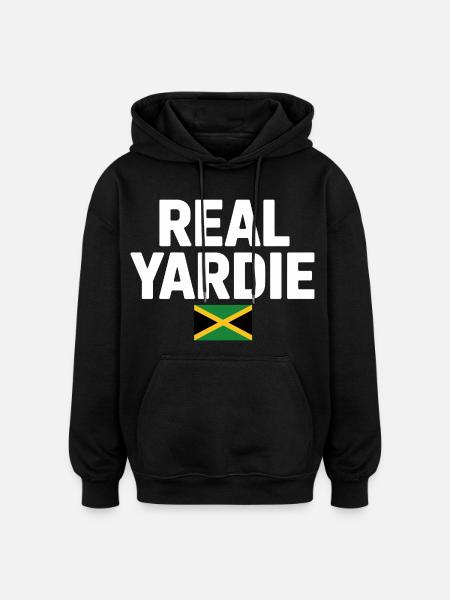 Real Yardie Jamaican Flag Tee - Oversized Unisex Hoodie - black