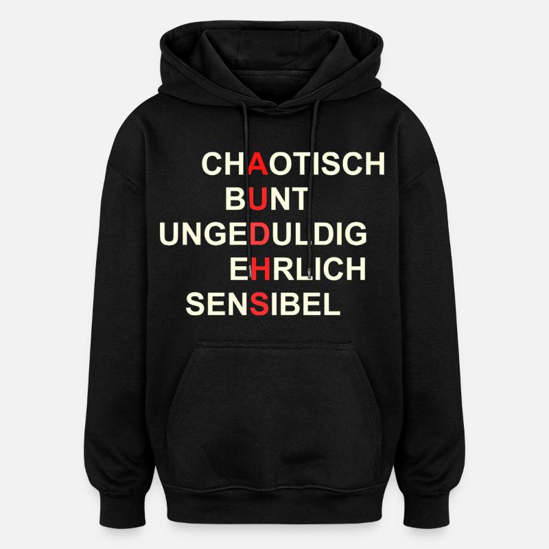 AUDHS Visibly different. Visible I. - Oversized Unisex Hoodie - black