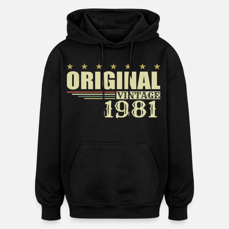 1981 Anniversaire 1981 - Sweat à capuche oversize unisexe - noir