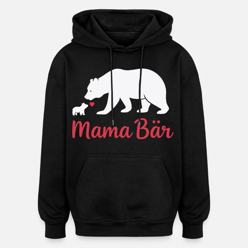 Future Maman MAMA BEAR Rétro Drôle - Sweat à capuche oversize unisexe - noir