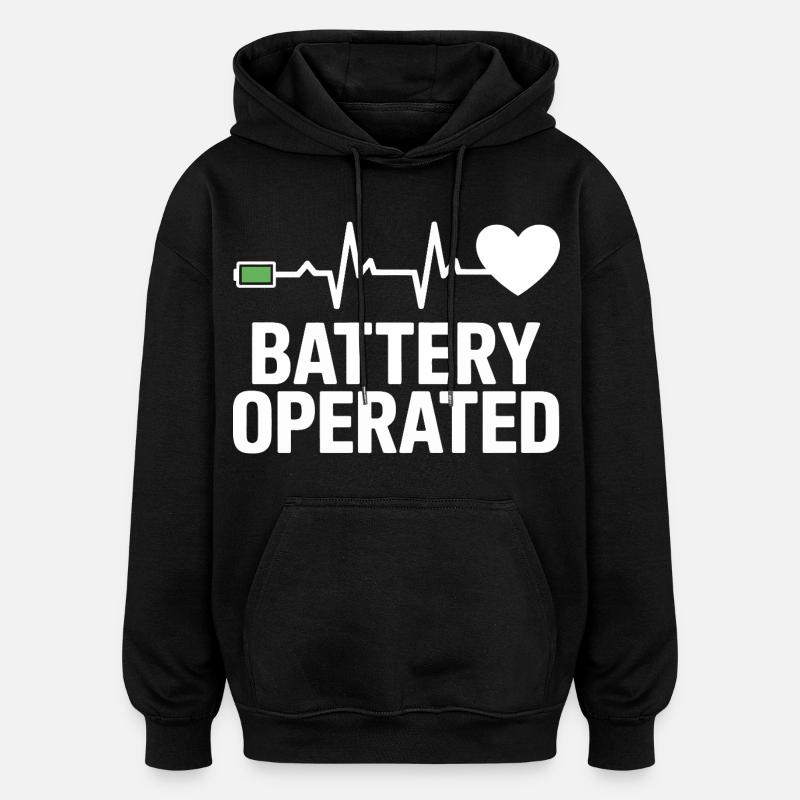 Signal cardiaque alimenté par batterie - Sweat à capuche oversize unisexe - noir