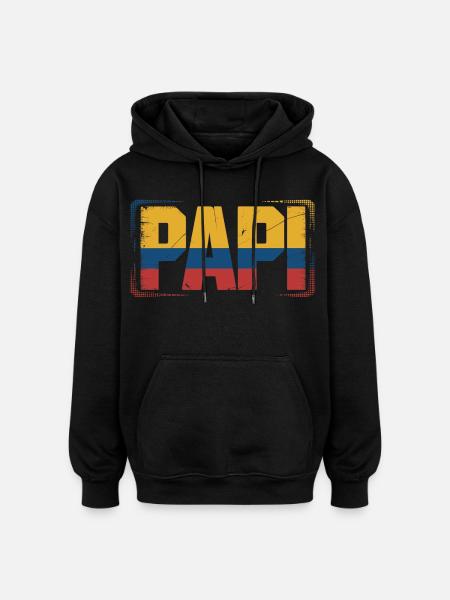 Daddy Colombia Flag – Gift for - Oversized Unisex Hoodie - black