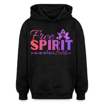 Yoga & Mindset Design for Free Souls Free Spirit - Oversized Unisex Hoodie - black - Front - Noah (186cm)