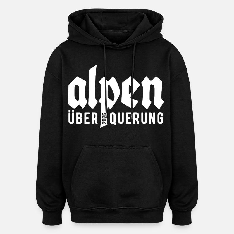 Traversée des Alpes 2026 - Randonnée - Sweat à capuche oversize unisexe - noir