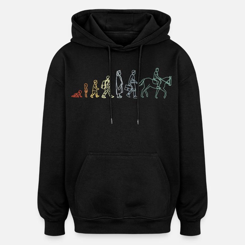 Reitsportler Evolution - Oversized Unisex Hoodie - Schwarz