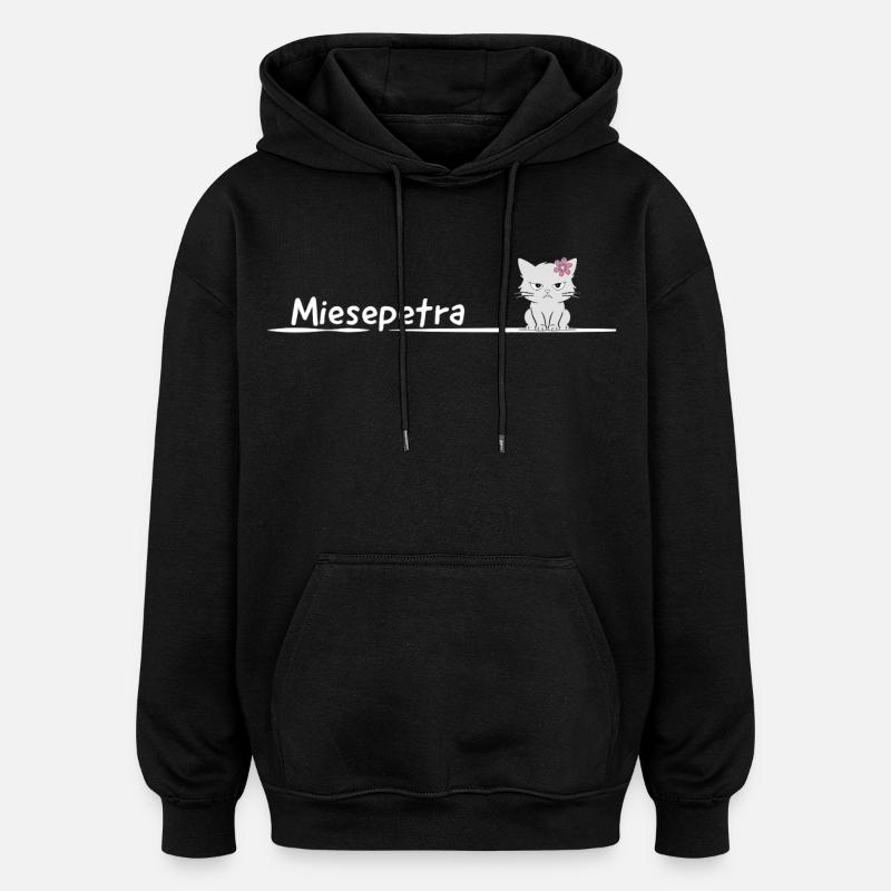 Miesepetra Grummelkatz Petra Peter Miesepeter - Sweat à capuche oversize unisexe - noir