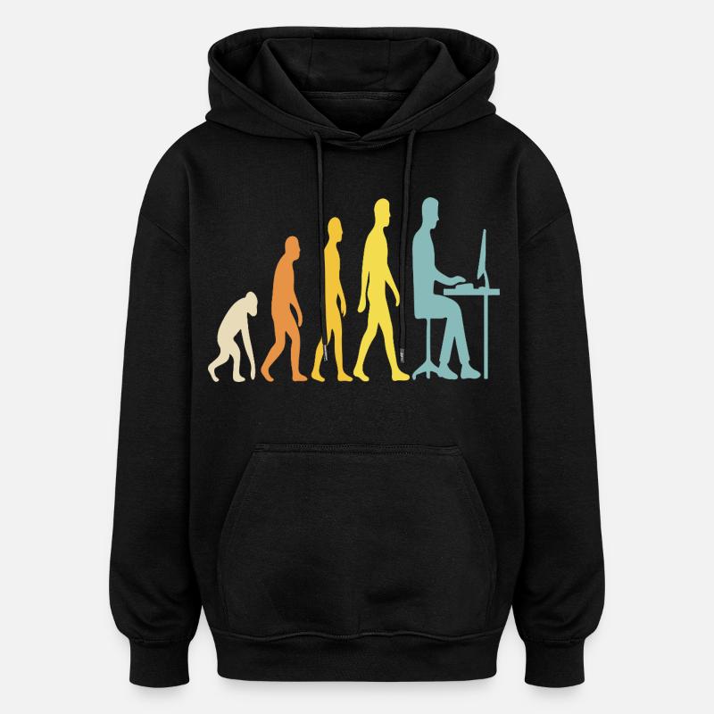 Technische Evolution am Schreibtisch - Oversized Unisex Hoodie - Schwarz