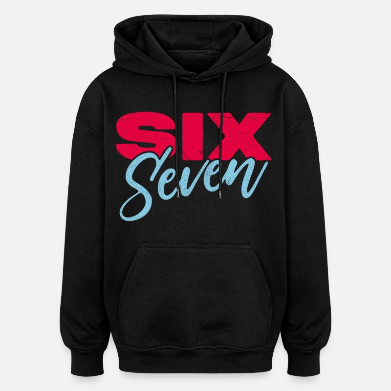 six sept - Sweat à capuche oversize unisexe - noir