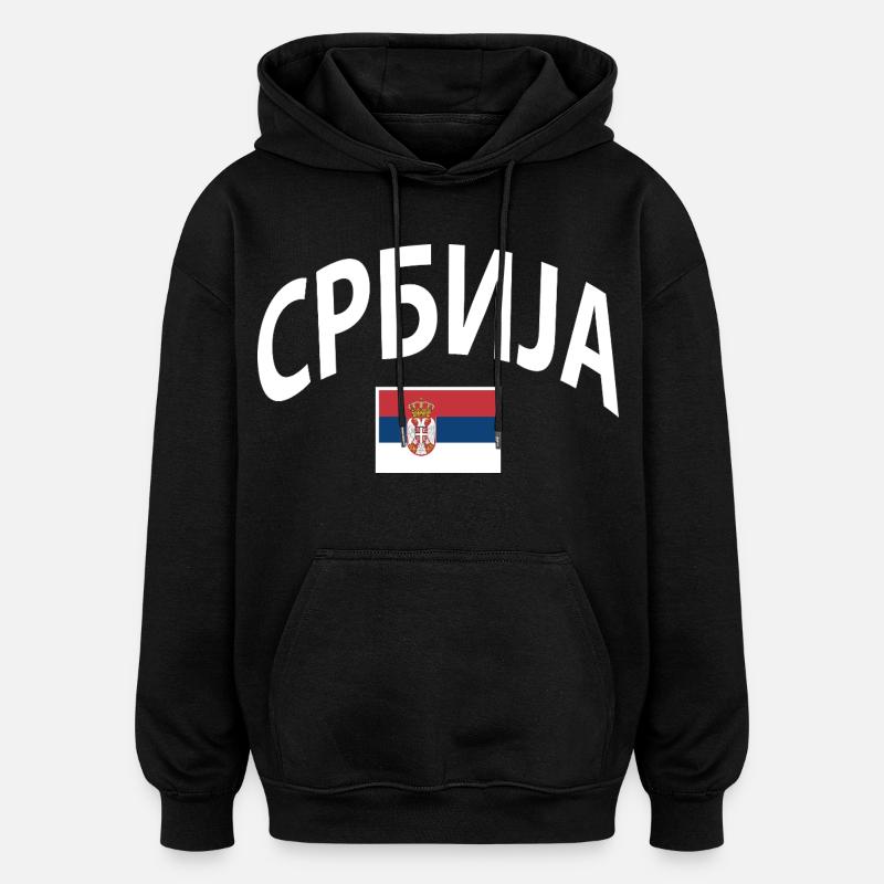 Serbien  - Oversized Unisex Hoodie - Schwarz