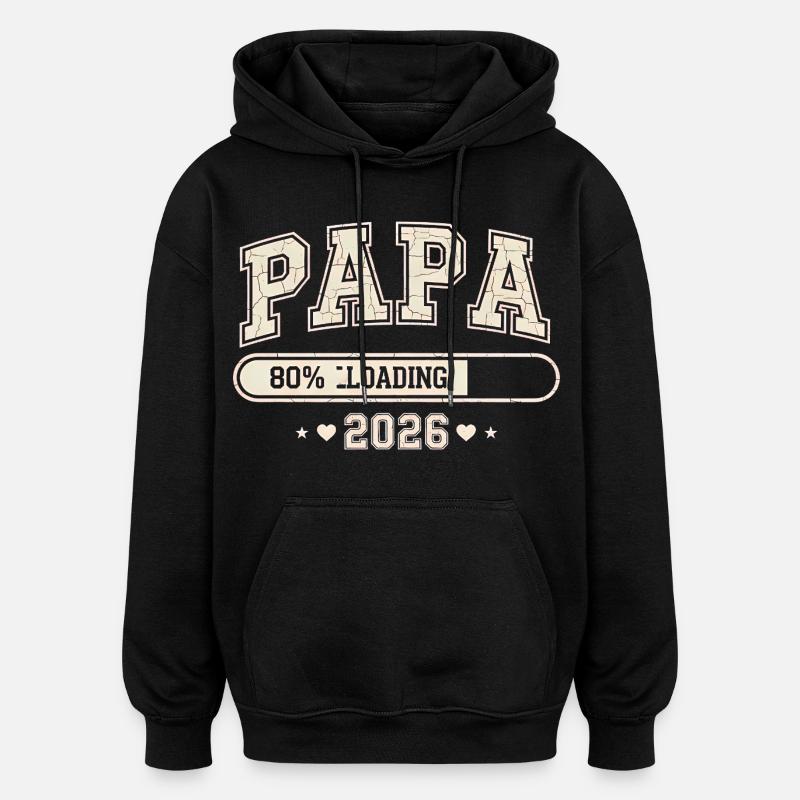 Papa 2026 Loading Werdender Papa - Oversized Unisex Hoodie - Schwarz