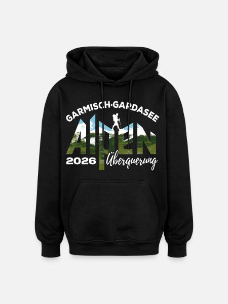 Crossing the Alps 2026 Garmisch Lake Garda Hiking - Oversized Unisex Hoodie - black