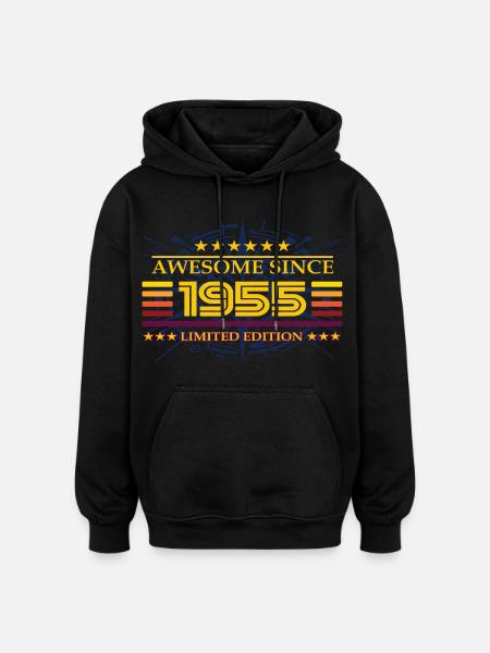 Awesome since 1955 Limited Edition - Oversized Unisex Hoodie - black