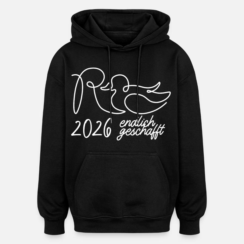 Rente eine Linie - 2026 Endlich geschafft - Oversized Unisex Hoodie - Schwarz