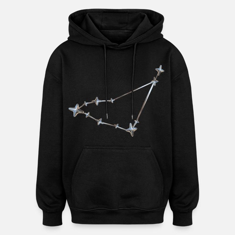 Rangée d’étoiles Conception de constellation - Sweat à capuche oversize unisexe - noir