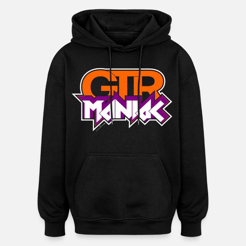 Maniaque de guitare - Sweat à capuche oversize unisexe - noir