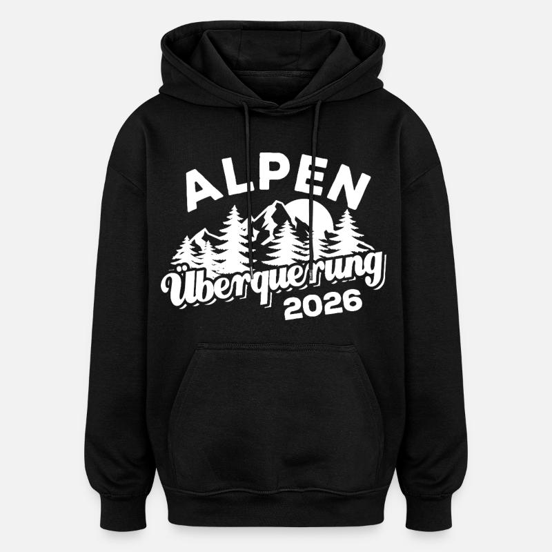 Alpen Überquerung 2026 - Wandern - Oversized Unisex Hoodie - Schwarz