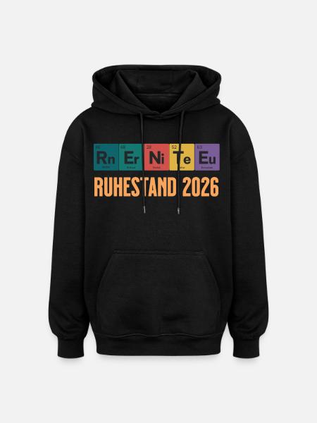 Rente 2026 Periodensystem Design - Oversized Unisex Hoodie - Schwarz