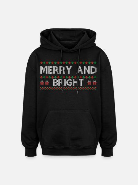 Hässlicher Weihnachtspullover Hässliches Weihnachtsgeschenk-Idee - Oversized Unisex Hoodie - Schwarz