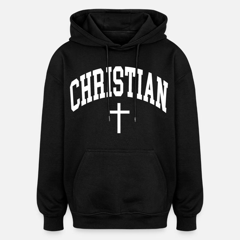 Christ chrétien chrétien chrétiens chrétiens chrétiens - Sweat à capuche oversize unisexe - noir