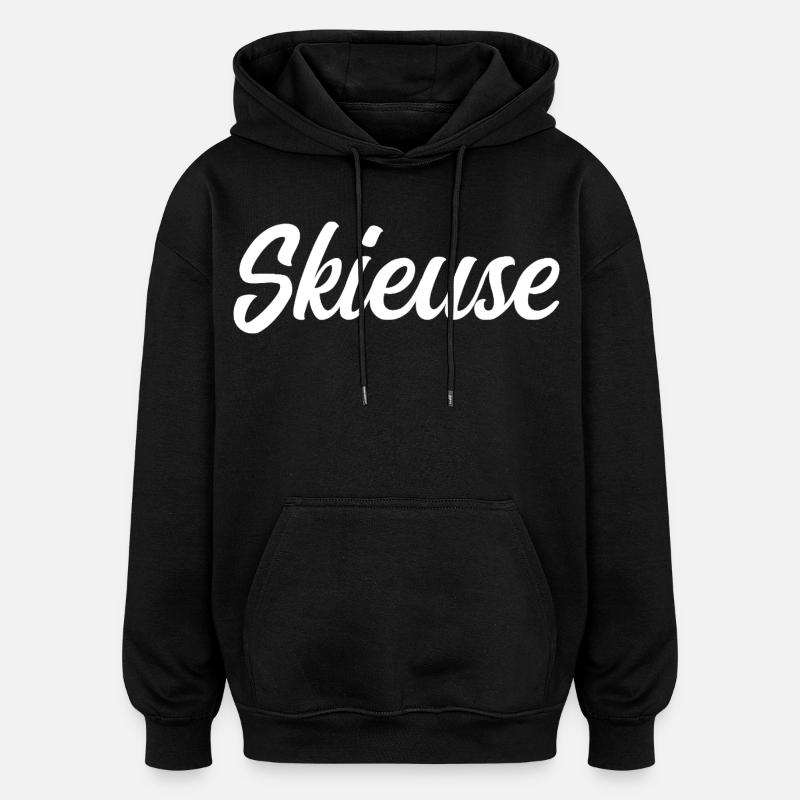 Skieuse - Sweat à capuche oversize unisexe - noir
