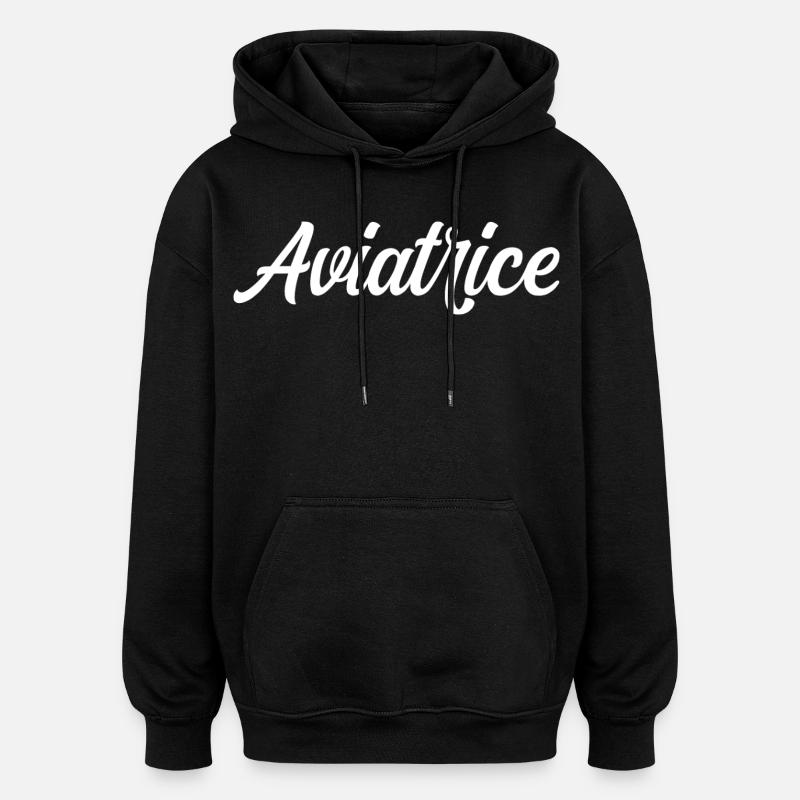 Fliegerpilot Flugzeugflug - Oversized Unisex Hoodie - Schwarz