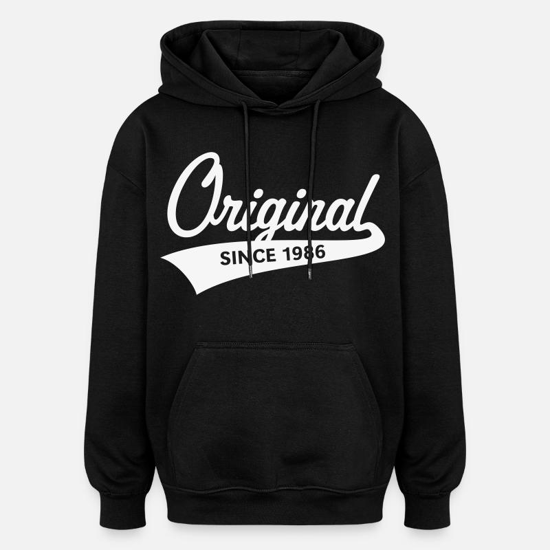 Original depuis 1986 (Année de naissance, anniversaire / W) - Sweat à capuche oversize unisexe - noir