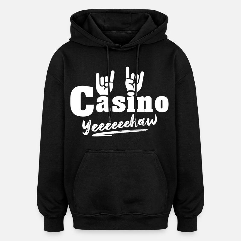 Casino - Sweat à capuche oversize unisexe - noir