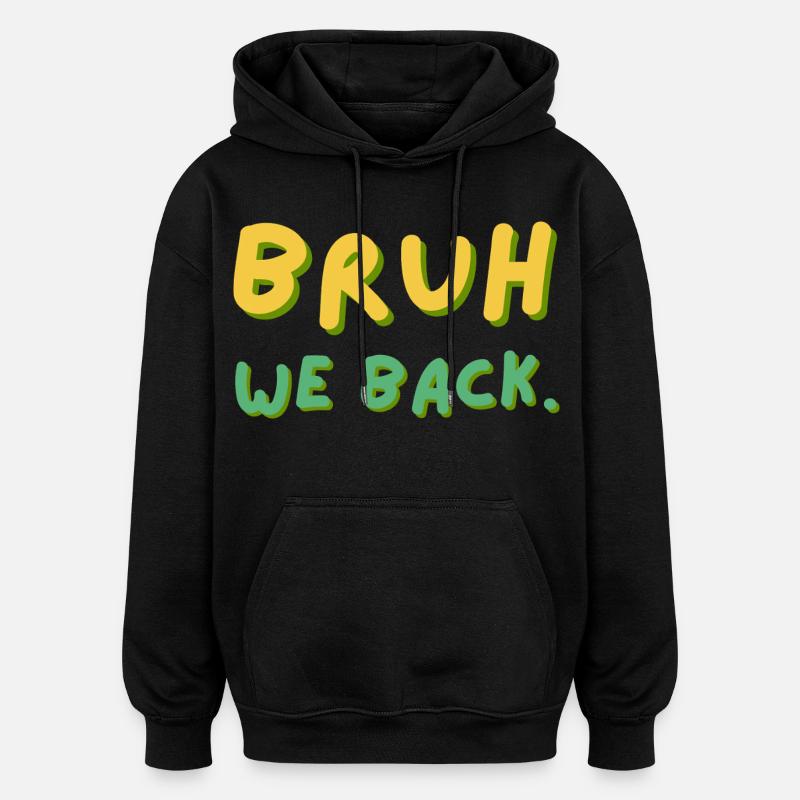 Mec, on soutient le lettrage rétro - Sweat à capuche oversize unisexe - noir