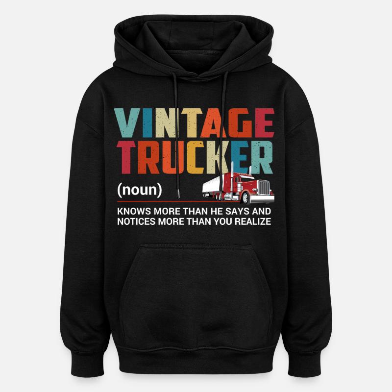 Camionneur - Sweat à capuche oversize unisexe - noir