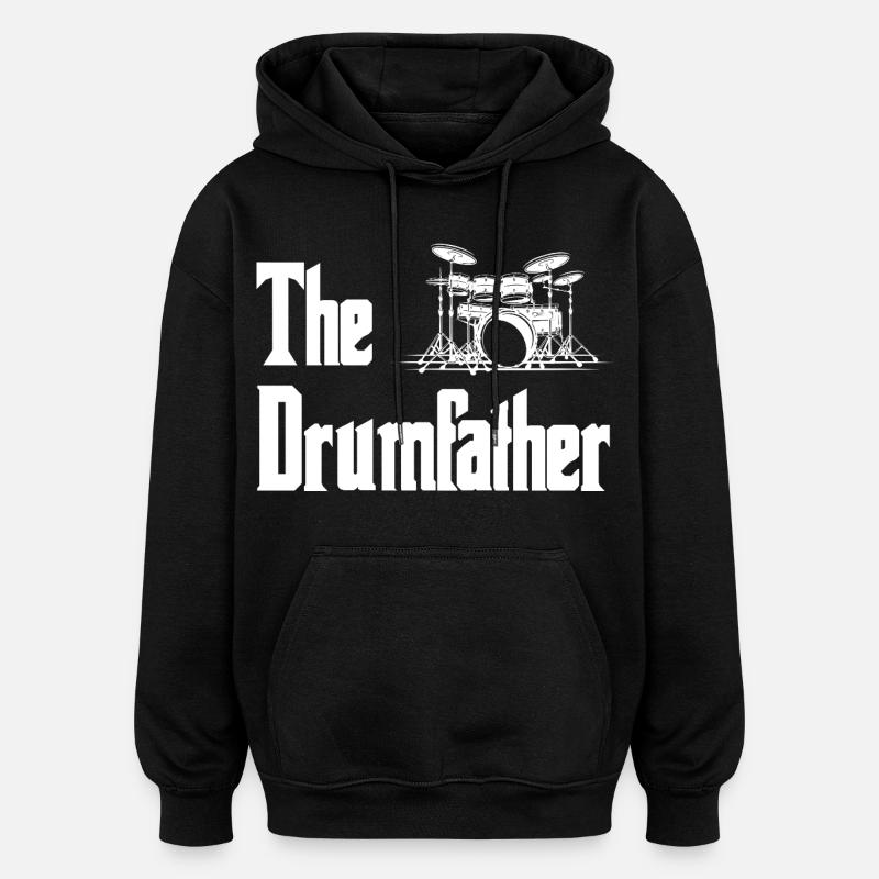 Trommemakerens trommesilhuett - Oversized unisex-hettegenser - svart