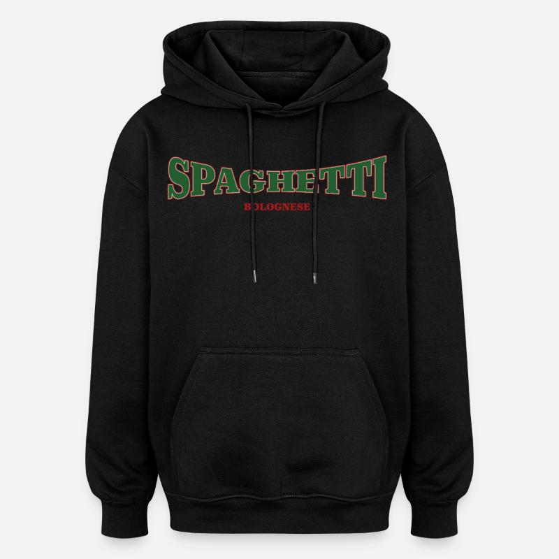 Spaghetti bolognais - Sweat à capuche oversize unisexe - noir