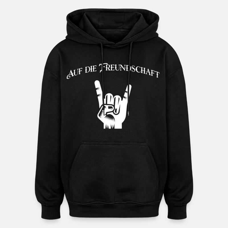 Panneau de pierre pour l’amitié - Sweat à capuche oversize unisexe - noir