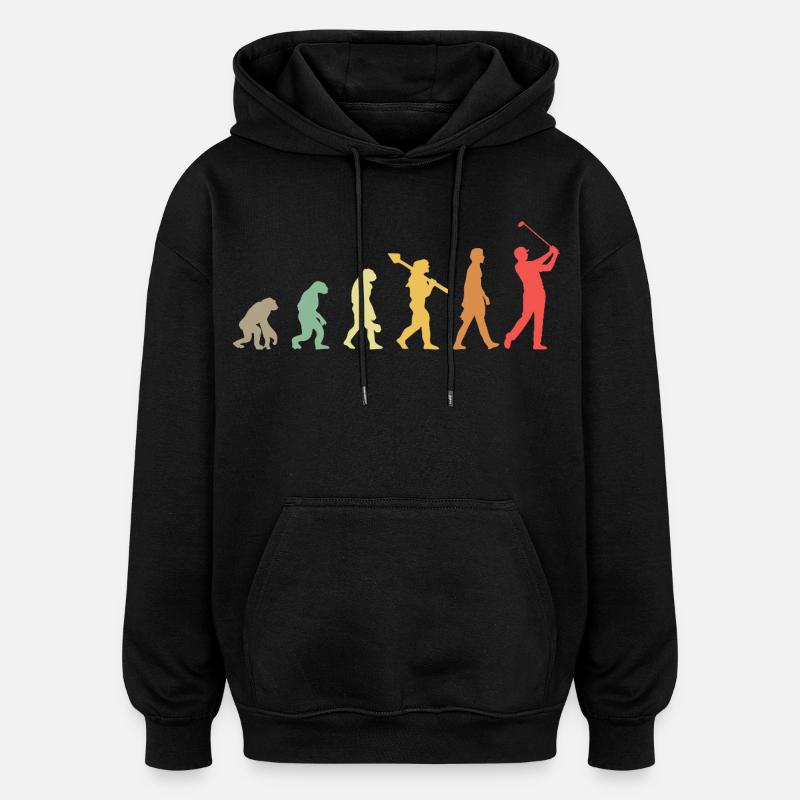 Golf Golfer Golf Course Golfer Evolution - Oversized Unisex Hoodie - black