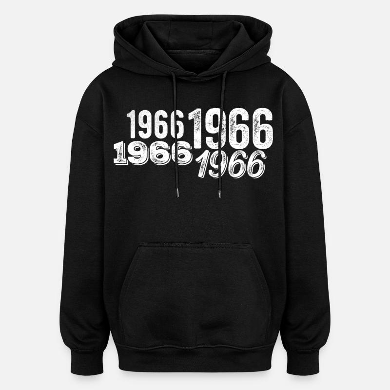 1966 - Sweat à capuche oversize unisexe - noir