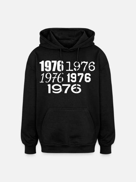 1976 - Oversized Unisex Hoodie - black