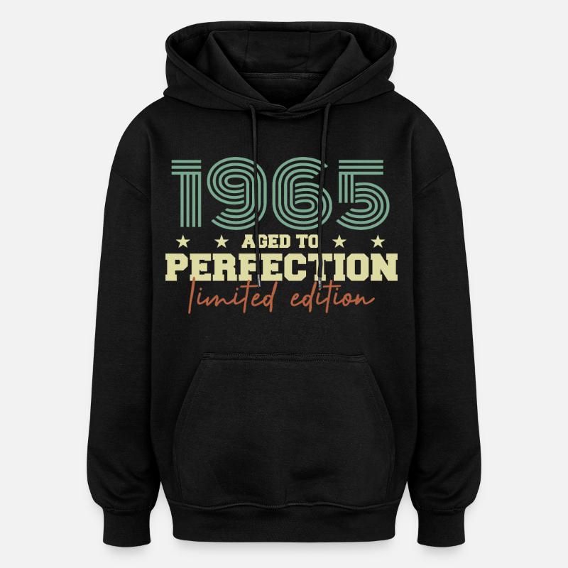 1965 - Sweat à capuche oversize unisexe - noir