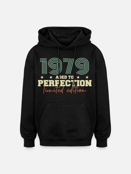 1979 - Sweat à capuche oversize unisexe - noir