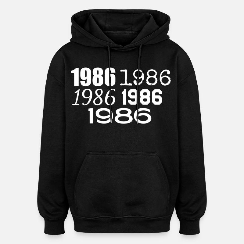 1986 - Sweat à capuche oversize unisexe - noir