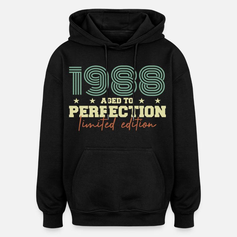 1988 - Sweat à capuche oversize unisexe - noir