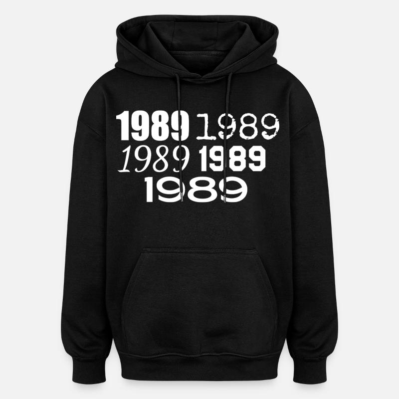 1989 - Sweat à capuche oversize unisexe - noir