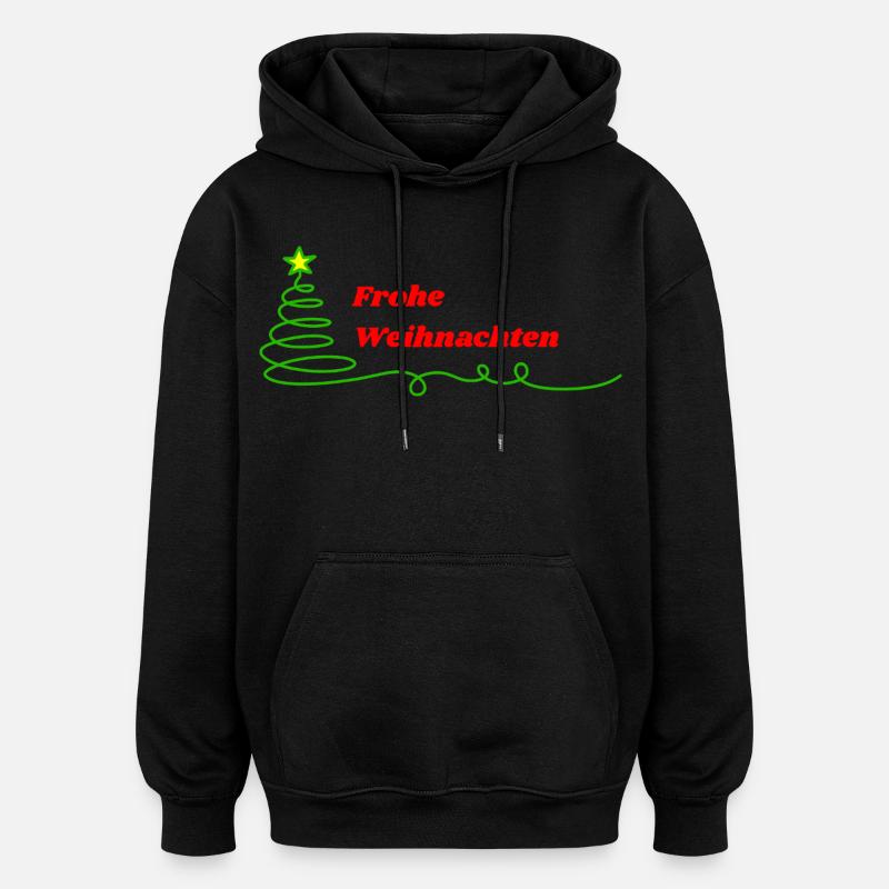 Frohe Weihnachten - Minimalistisch - Oversized Unisex Hoodie - Schwarz