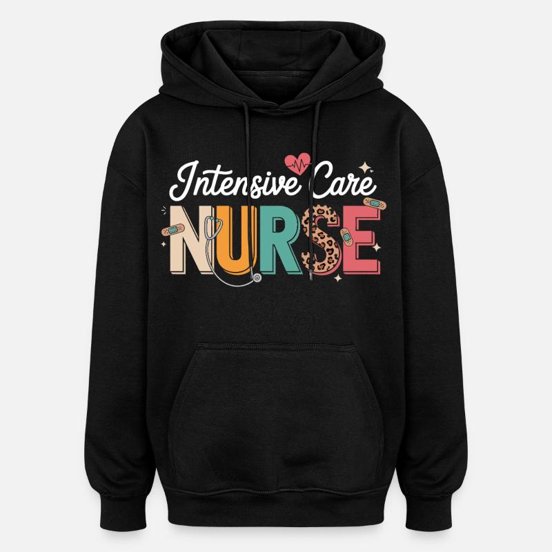 Intensive Care Nurse Farbenfroh - Oversized Unisex Hoodie - Schwarz