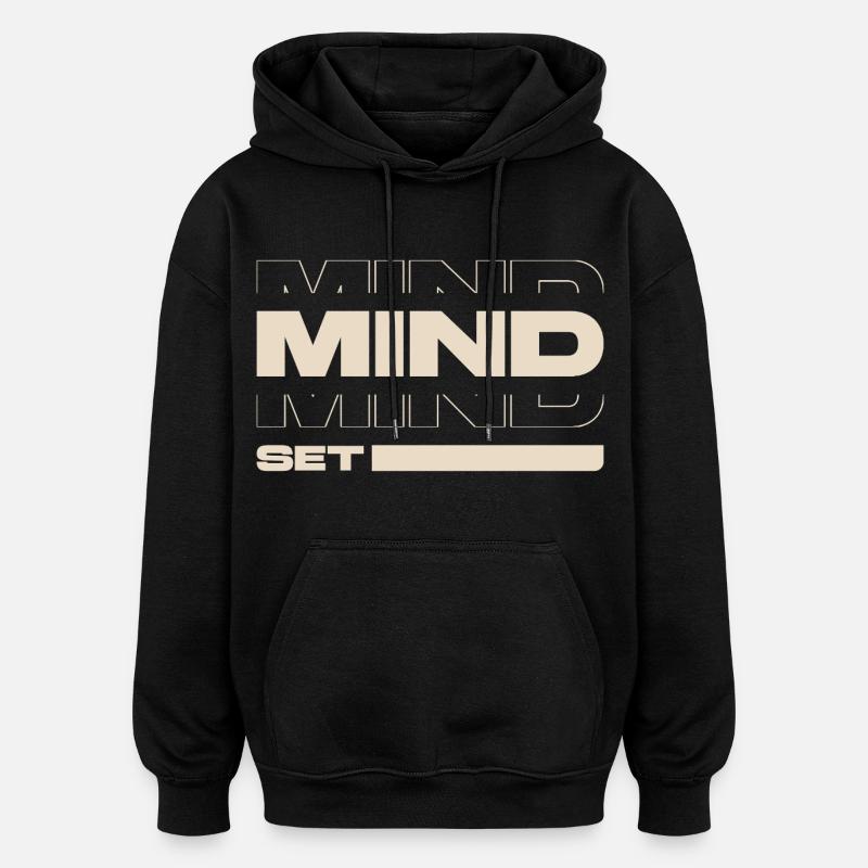 Mindset – Motivation & Success Mentality Statement - Oversized Unisex Hoodie - black