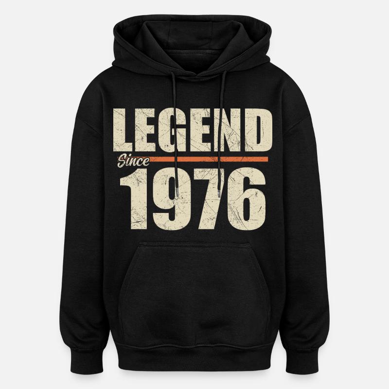 Anniversaire 1976 | Légende depuis 1976 - Sweat à capuche oversize unisexe - noir